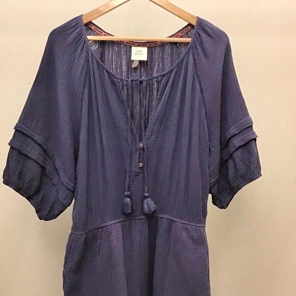 Knox Rose XXL Women’s Romper Navy Blue One Piece Gauze Shorts Top - Picture 3 of 9